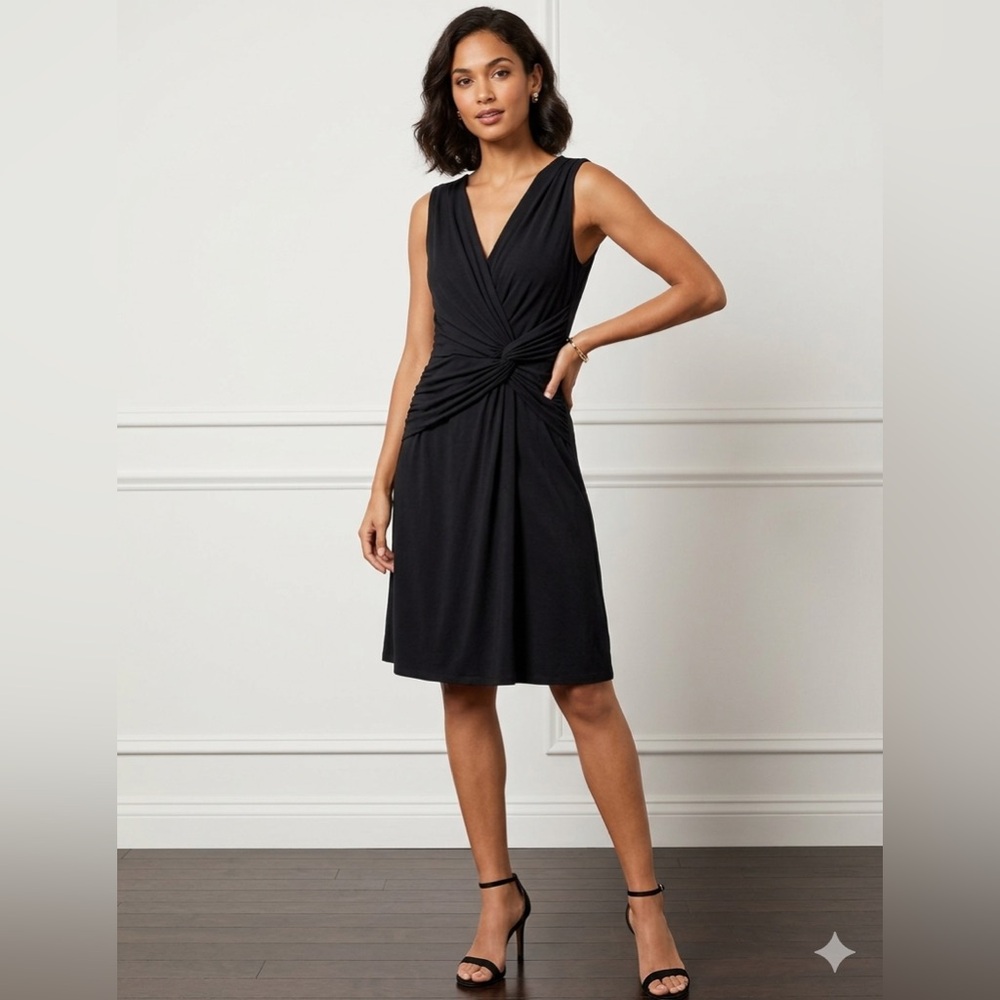 Velvet Black Midi Dress